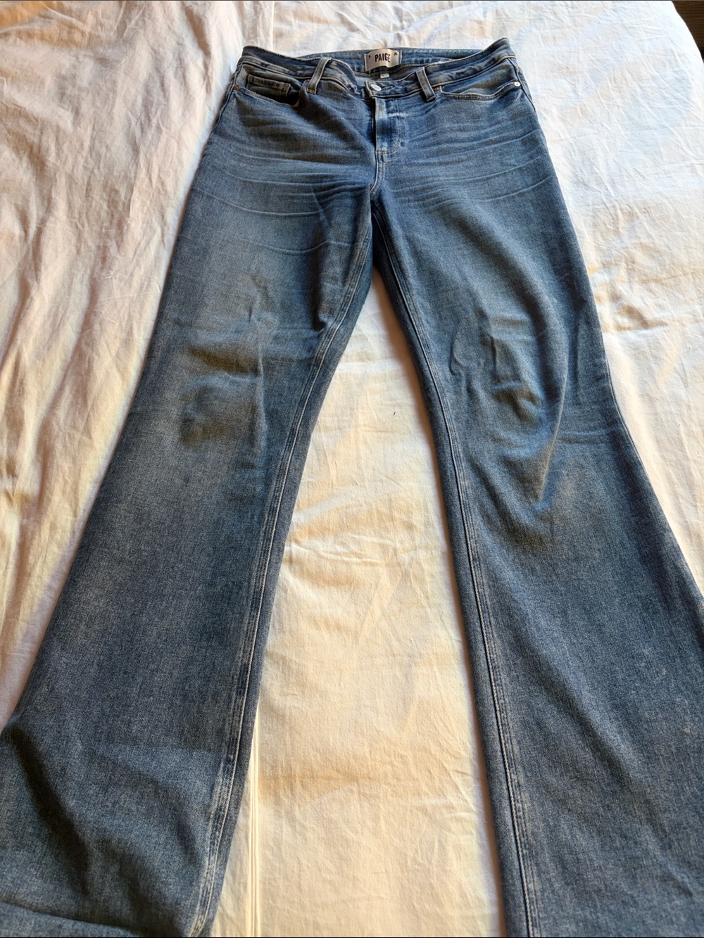 PAIGE Medium Blue Flare Jeans